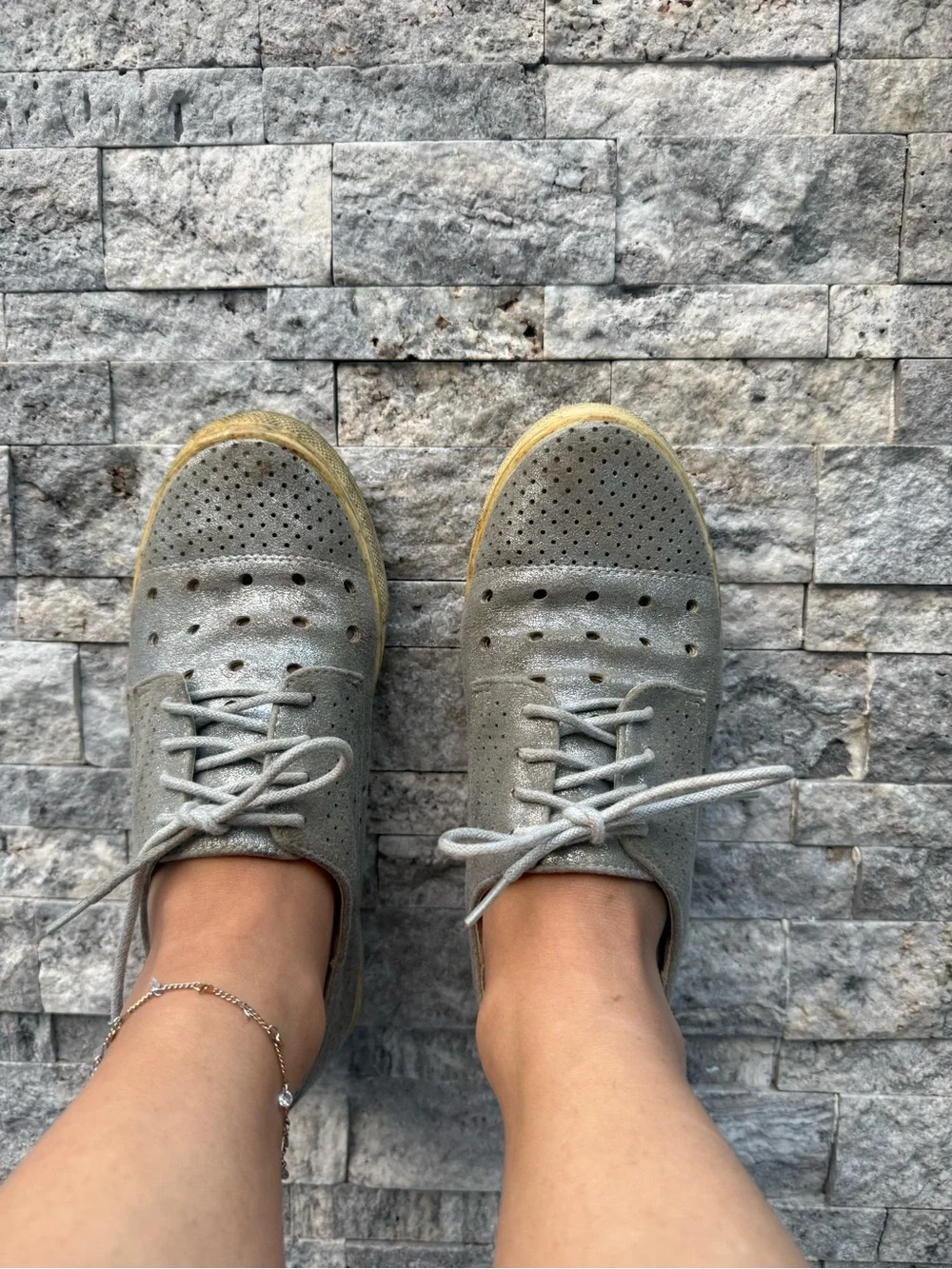 Well Loved Work Silver Shoes